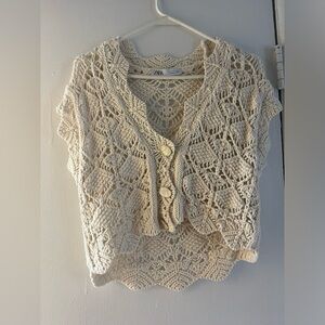 Zara cropped knit sweater